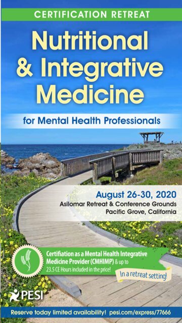 5-Day Certification Retreat: Nutritional and Integrative Medicine for Mental Health Professionals