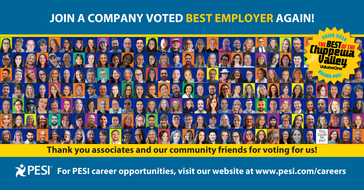 PESI named one of the Best Employers for multiple years running.